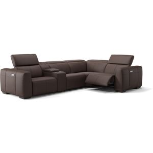 sofanella Leder Ecksofa MILLESIMO + Sitzheizung Eckcouch Wohnlandschaft 330x76x114cm Braun