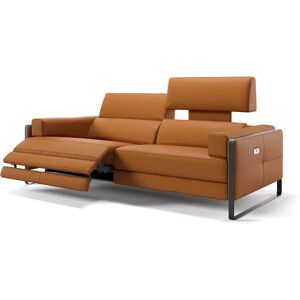 sofanella Hochwertiges Ledersofa MILO Relax Sofa 214x101x89cm orange