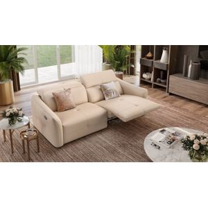 sofanella Sofa CASADO Designer Polstergarnitur Ledersofa 202x108x77cm Beige