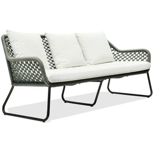 sofanella Moderne Couch TAMPA 3-Sitzer Gartensofa Outdoorsofa Sofa Couch 193cm Grau