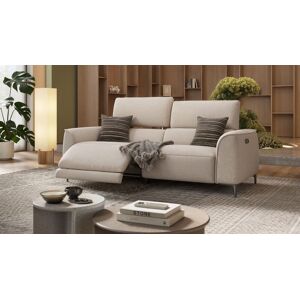 sofanella Stoff Sofa 3-Sitzer COMO Funktionssofa Relaxsofa 196x97x101cm beige