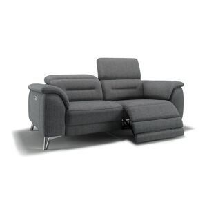 sofanella Designer Stoffcouch 2-Sitzer GANDINO Relaxfunktion 172x76x107cm grau