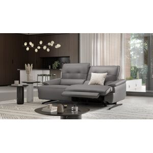 sofanella Leder Couch PERLO Ledergarnitur 2-Sitzer 176x98x101cm Grau