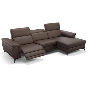 sofanella Design Eckcouch AMARO Leder Couch 264x108x97cm Braun