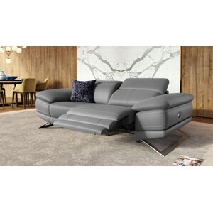 sofanella Ledersofa FERRARA Ledercouch Echtleder Sofa 186x75x105cm Grau