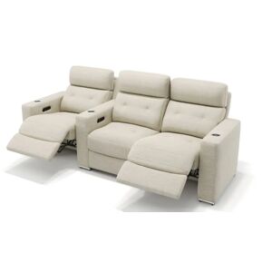 sofanella Stoff Kino 3-Sitzer Sofa MATERA Relaxcouch Stoffbezug 231x100x96cm beige