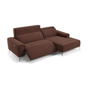 sofanella Stoff Ecksofa BELLA Polsterecke Sitzecke Relaxfunktion Sofa Couch 266x78x100cm Braun