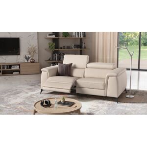 sofanella Ledersofa LIVORNO Ledercouch 2-Sitzer Sofa 204x77x109cm beige