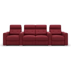 sofanella Stoff 4-Sitzer Relaxcouch MATERA Kinosofa 308x100x96cm rot