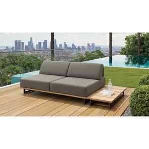 sofanella Garten Lounge Sofa MIAMI 2-Sitzer Outdoor Couch 180cm Beige