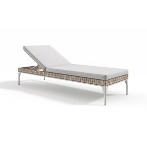 sofanella Garten Liege MALEDIVEN Sonnenliege Outdoor Sofa Couch 200cm Weiss