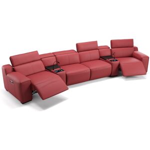 sofanella Leder Heimkinosofa LORETO Kinosessel 444x76x104cm rot