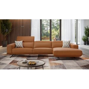 sofanella Lounge Sofa Leder Ecksofa MERANO Designer Couch 258x109x73cm Orange