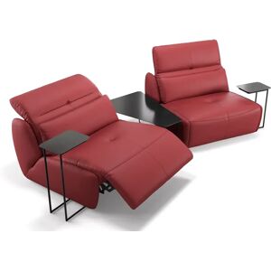 sofanella Leder Couch MODICA mit Sitzverstellung Kinosofa Heimkino 228x107x73cm rot