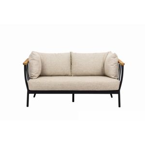 sofanella Modernes Gartensofa LISSABON 2-Sitzer Stoff Couch Sofa 140cm Beige
