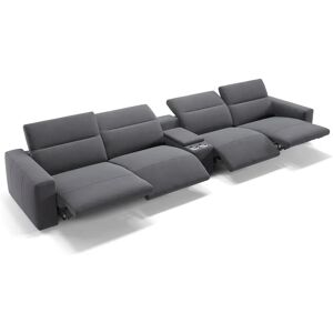 sofanella Stoff Relaxcouch LENOLA Kinocouch Stoffsofa 366x72x109cm Grau