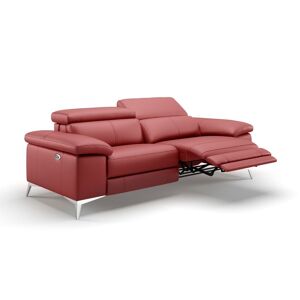 sofanella Ledercouch MILANO mit Relaxfunktion 3-Sitzer 202x106x77cm rot