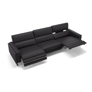 sofanella Designersofa MARA 3-Sitzer Leder Couch 240x101x89cm schwarz