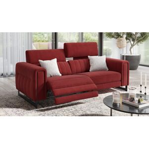 sofanella Stoff Sofa LESINA Stoff Couch Designersofa 228x89x101cm Rot