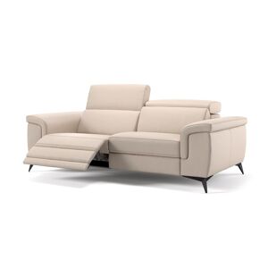 sofanella Designer Leder Sofa AMARO 3-Sitzer Garnitur 218x108x97cm Beige