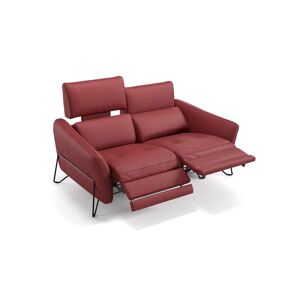 sofanella Ledersofa LINARES Sofa mit Relaxfunktion 164x100x103cm Rot
