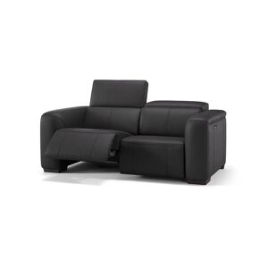 sofanella Leder Couch SORRENTO Ledersofa Relaxfunktion Sofa 164x74x100cm Schwarz