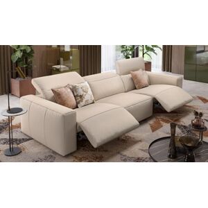 sofanella Leder 3-Sitzer Sofa LENOLA Relaxcouch Modern 294x109x72cm gelb