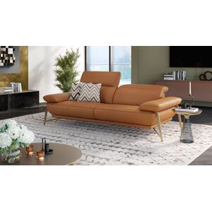 sofanella Ledersofa BIANCO Ledercouch Designer Couch 212x106x74cm Orange