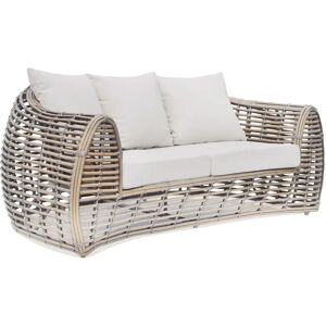 sofanella Moderne PALAWAN 2-Sitzer Outdoor Garnitur Gartensofa Couch Sofa 182cm Grau