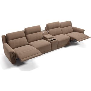 sofanella Stoff Relax Sofa MALITO Kinosofa 386x98x101cm Braun