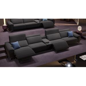 sofanella Lounge Sofa Stoff 4-Sitzer Kinosofa BELLA Relax 340x100x78cm Grau