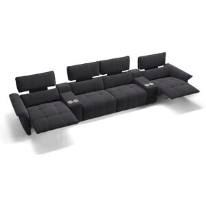 sofanella Stoff Kinosofa ADRIA Kino Couch 362x101x89cm schwarz