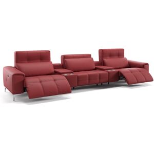 sofanella Leder 3-Sitzer Kinosofa SALENTO mit Funktion modern Kinocouch 310x100x80cm Rot