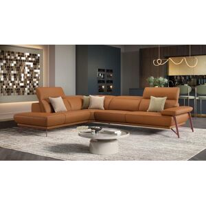 sofanella Leder Ecksofa BIANCO Designer Sofa 272x106x74cm Orange