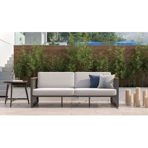 sofanella Garten Couch 2-Sitzer YACHT Outdoor Gartensofa Sofa 162cm Grau