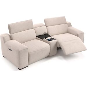 sofanella Stoff Kino Couch LORETO Relaxsofa 222x76x104cm Rot