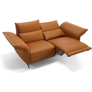 sofanella Leder 2-Sitzer CUNEO Ledersofa Couch 204x101x89cm orange