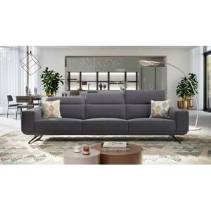 sofanella Stoff Relaxsofa 3-Sitzer XXL MERANO Designer Couch 288x109x73cm Grau