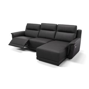 sofanella Leder Ecksofa MALITO Eckgarnitur mit Sitzfunktion 275x98x101cm Schwarz