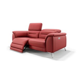 sofanella Designer 2-Sitzer GANDINO Leder Sofa Couch Relax Funktion 172x76x107cm rot