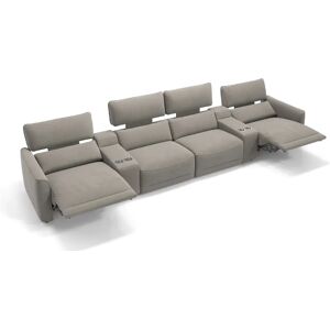 sofanella Stoff 4-Sitzer GALA Sofa Heimkino Couch 342x101x89cm grau