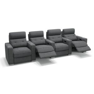 sofanella Stoff 4-Sitzer Couch MATERA Relaxcouch 326x100x96cm Grau