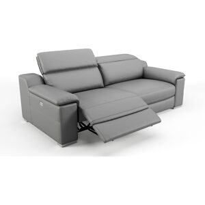 sofanella Ledergarnitur mit Relaxfunktion MACELLO 204x110x78cm grau