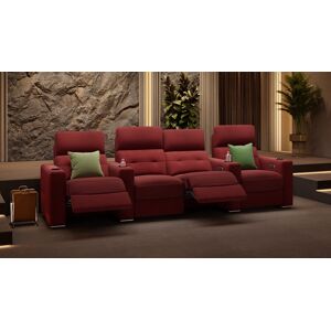 sofanella Stoff 4-Sitzer Relaxcouch BARI Kinosofa Kinocouch 308x100x96cm Rot