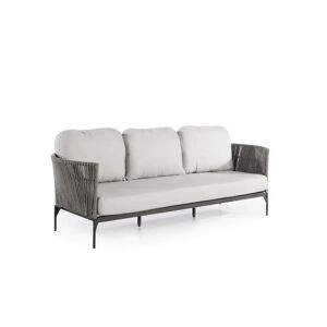 sofanella Garten Sofa ALICANTE Couch 3-Sitzer 222cm Grau