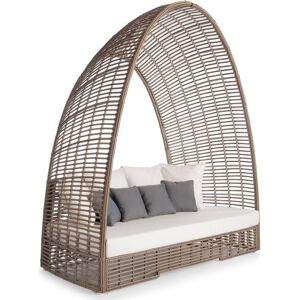 sofanella Designer Daybed MALTA Outdoor Sonnenbett Loungeinsel 213cm Grau