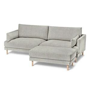 3-Sitzer-Sofa mit Hocker - Tchibo - Hellgrau Holz   unisex