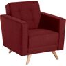 Max Winzer® Sessel »Julius«, mit Knopfheftung rot Größe