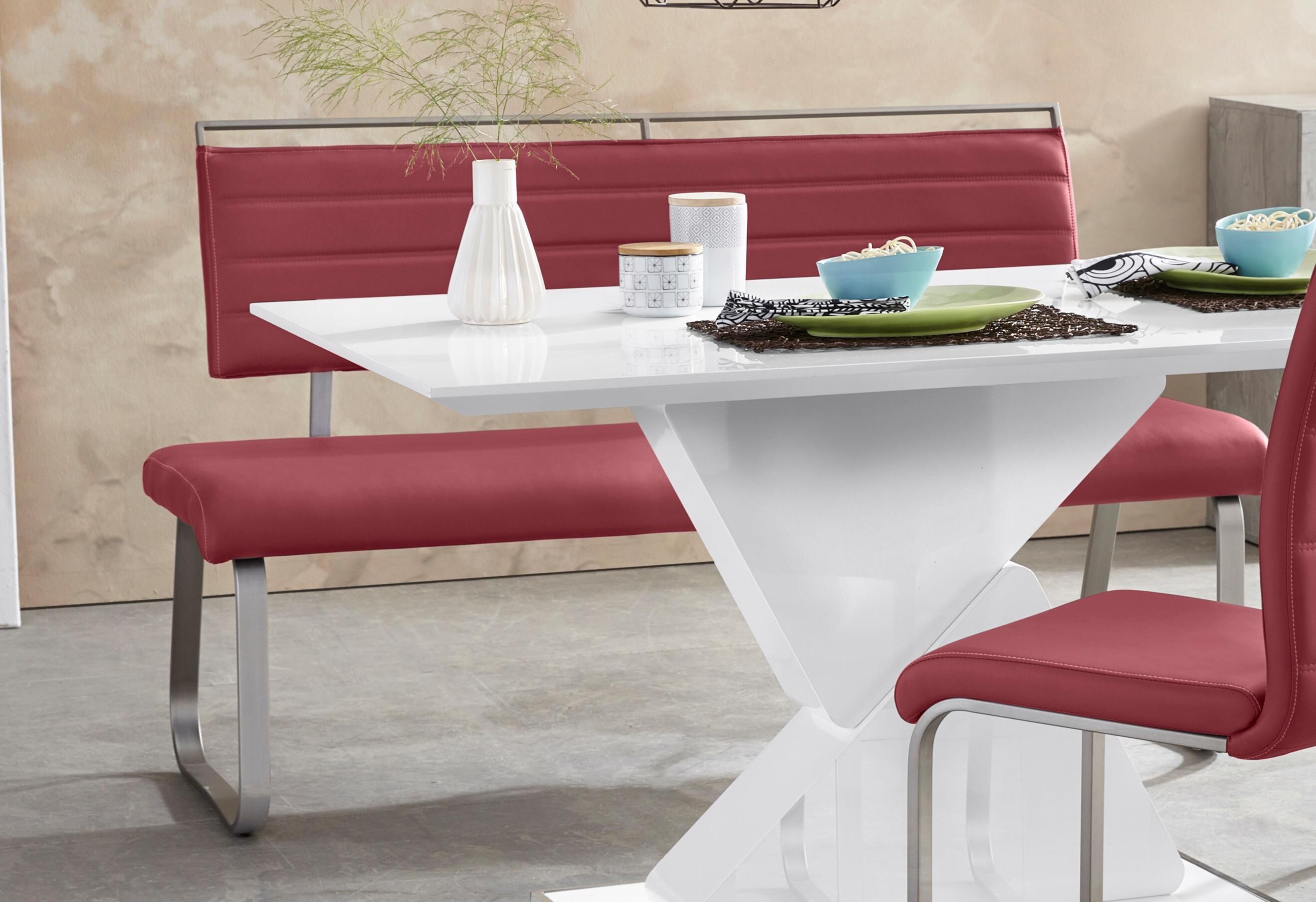 MCA furniture Polsterbank, bis 280 Kg belastbar rot  Kunstleder