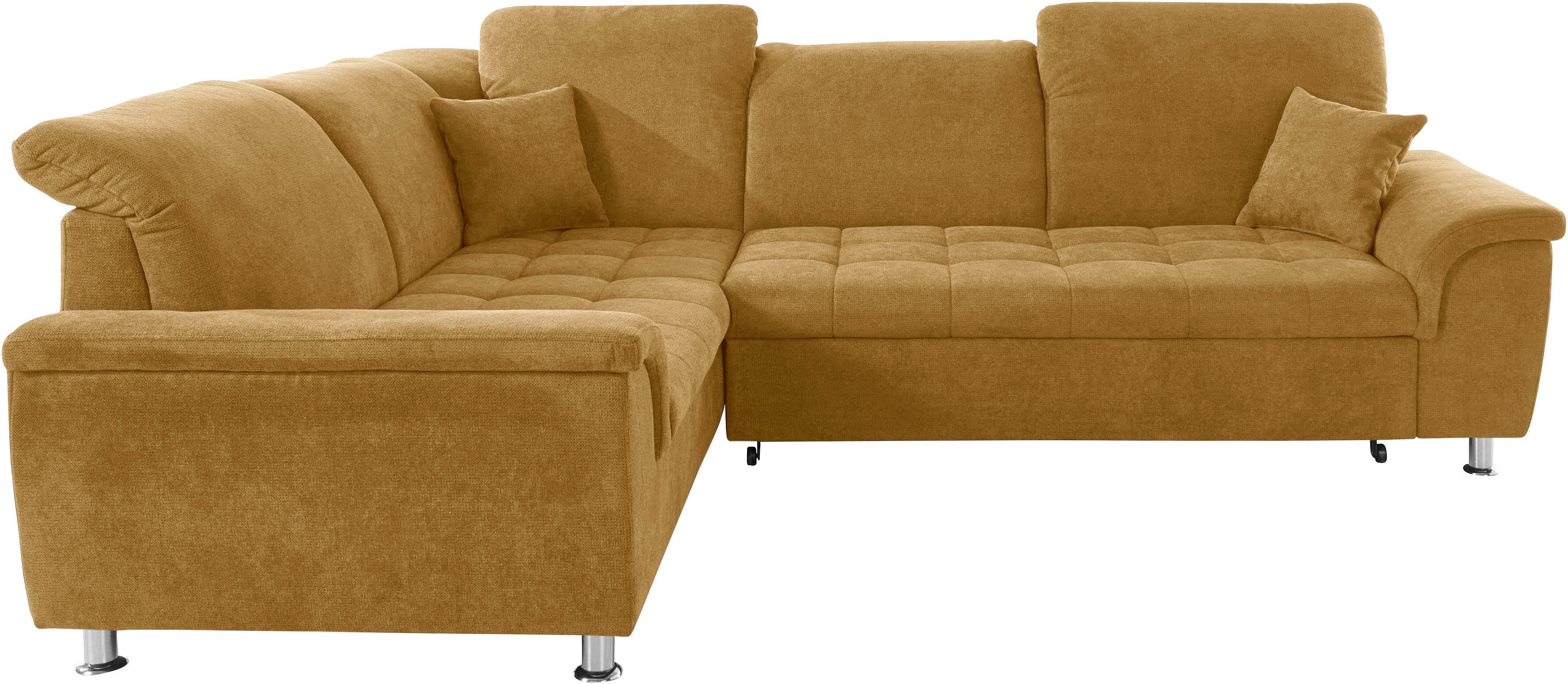 DOMO collection Ecksofa »Franzi«, wahlweise mit Kopfteilverstellung (dann... gelb